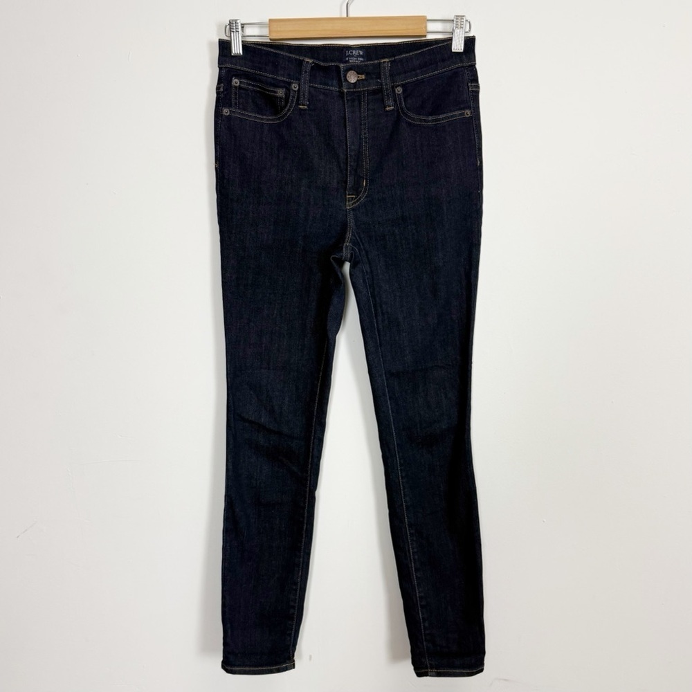 J Crew 10" High Rise Skinny Jeans Womens 27 Dark Wash Denim BA777